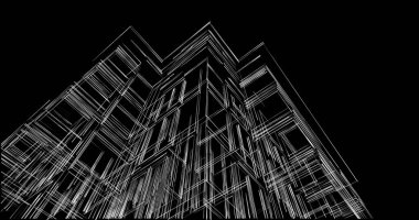 soyut mimari duvar kağıdı tasarımı, dijital konsept arkaplan