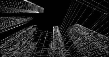 soyut mimari duvar kağıdı tasarımı, dijital konsept arkaplan