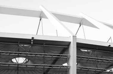 Arkaplanda mimari bina 3d illüstrasyon