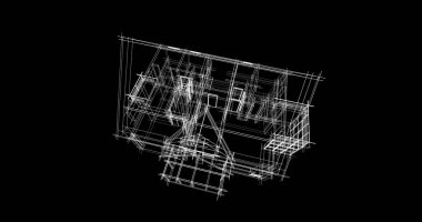 Mimari sanat konseptinde soyut çizgiler, minimum geometrik şekiller. 