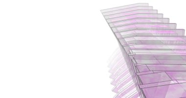 Mimari sanat konseptinde soyut çizgiler, minimum geometrik şekiller. 