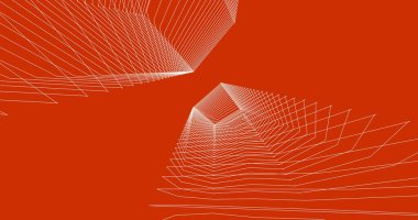 Mimari sanat konseptinde soyut çizgiler, minimum geometrik şekiller. 