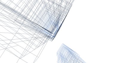 Mimari sanat konseptinde soyut çizgiler, minimum geometrik şekiller. 