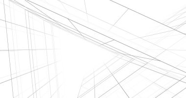 Arkaplanda mimari bina 3d illüstrasyon