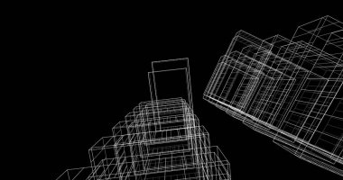 soyut mimari duvar kağıdı tasarımı, dijital konsept arkaplan