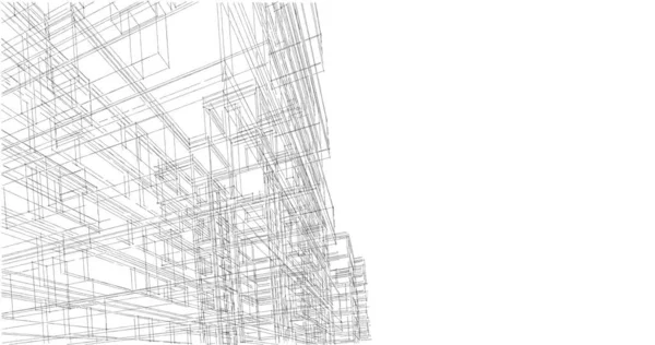 Lignes Dessin Abstraites Dans Concept Art Architectural Formes Géométriques Minimales — Photo