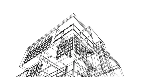 建筑墙纸设计 数字概念背景 — 图库照片