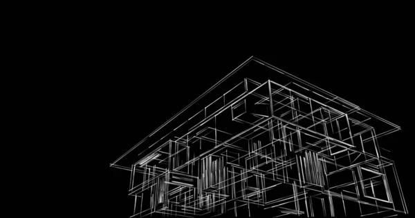 Abstrakcyjne Linie Rysunku Koncepcji Sztuki Architektonicznej Minimalne Kształty Geometryczne — Zdjęcie stockowe