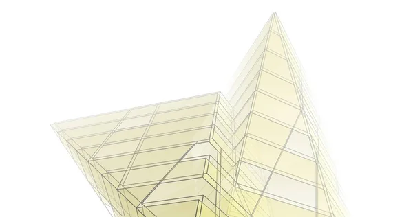 Lignes Dessin Abstraites Dans Concept Art Architectural Formes Géométriques Minimales — Photo