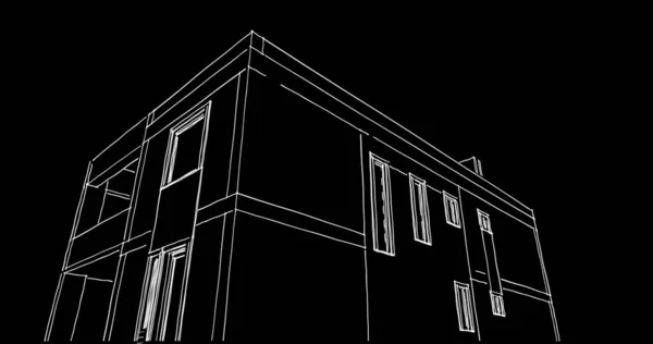 Projekt Geometrycznych Budynków Architektonicznych — Zdjęcie stockowe