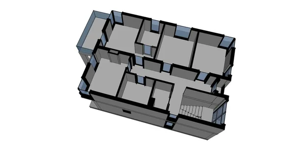 Arquitectura Edificio Ilustración Sobre Fondo — Foto de Stock