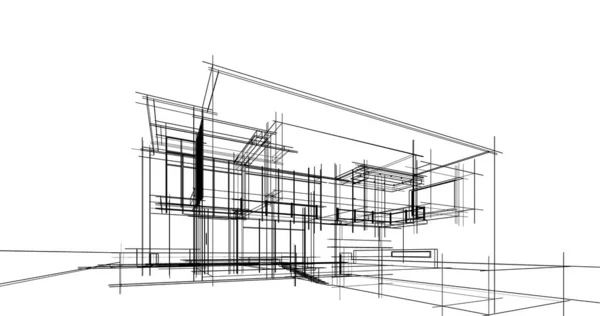 Архитектурное Построение Иллюстрации Фоне — стоковое фото
