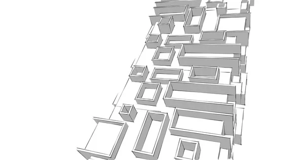 Disegno Astratto Carta Parati Architettonica Sfondo Concetto Digitale — Foto Stock