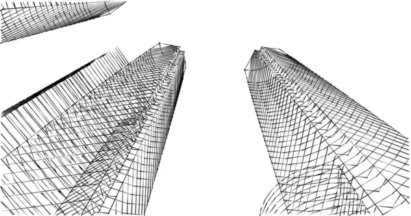 Elvont Építészeti Tapéta Tervezés Digitális Koncepció Háttér — Stock Fotó