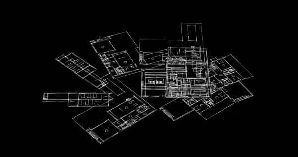 建築芸術の概念における抽象的な線や最小限の幾何学的形状 — ストック写真