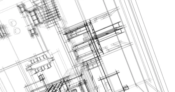 Mimari sanat konseptinde soyut çizgiler, minimum geometrik şekiller. 