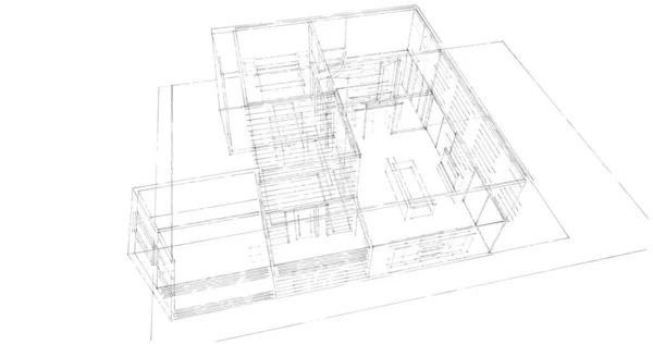 建筑墙纸设计 数字概念背景 — 图库照片