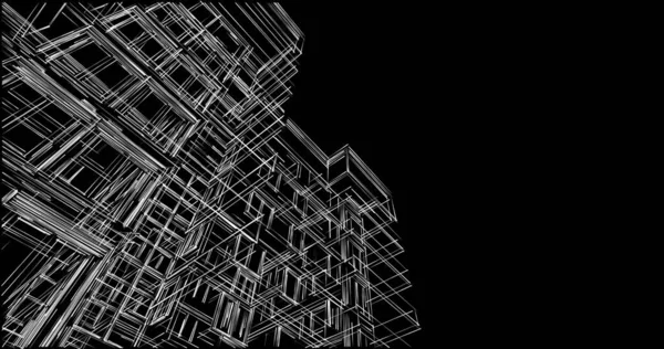 Mimari sanat konseptinde soyut çizgiler, minimum geometrik şekiller. 