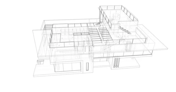 Arquitectura Edificio Ilustración Sobre Fondo —  Fotos de Stock