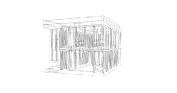 建筑3D背景图 — 图库照片