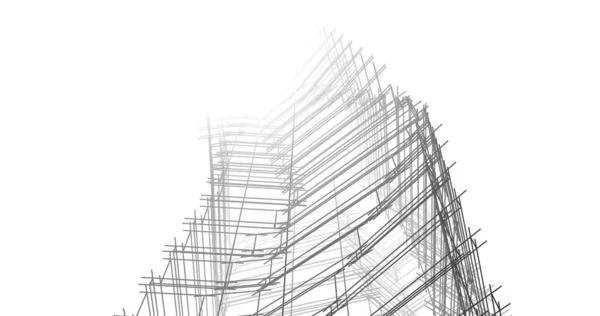 Abstract Drawing Lines Architectural Art Concept Minimal Geometrical Shapes — Stock Photo, Image