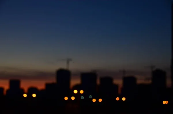 Şehrin Işıkları Sığ Derinlik — Stok fotoğraf