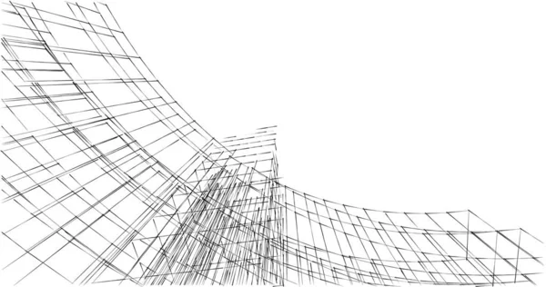 Abstrakcyjne Linie Rysunku Koncepcji Sztuki Architektonicznej Minimalne Kształty Geometryczne — Zdjęcie stockowe