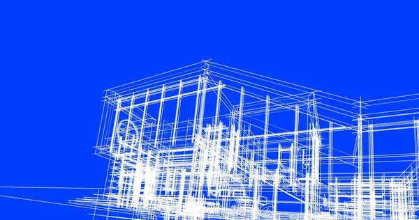 Abstraktní Architektonický Design Tapet Digitální Koncept Pozadí — Stock fotografie