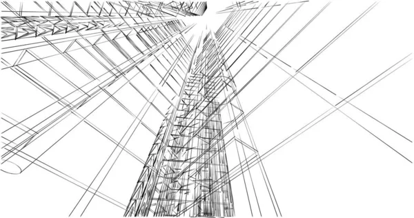 Linhas Abstratas Desenho Conceito Arte Arquitetônica Formas Geométricas Mínimas — Fotografia de Stock