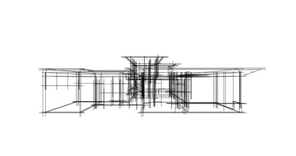 Lignes Dessin Abstraites Dans Concept Art Architectural Formes Géométriques Minimales — Photo