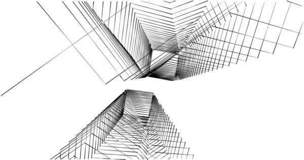 Linhas Abstratas Desenho Conceito Arte Arquitetônica Formas Geométricas Mínimas — Fotografia de Stock