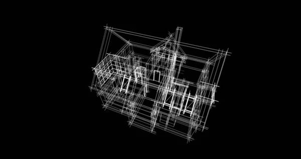 Abstrakcyjne Linie Rysunku Koncepcji Sztuki Architektonicznej Minimalne Kształty Geometryczne — Zdjęcie stockowe