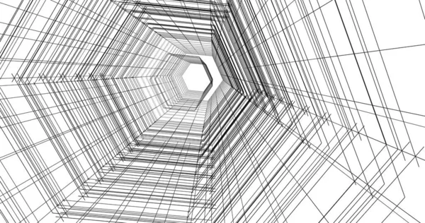 Arkaplanda mimari bina 3d illüstrasyon