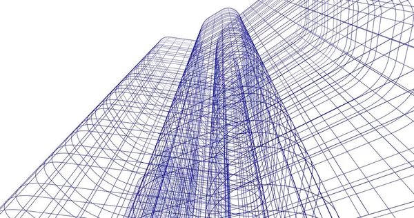 建筑墙纸设计 数字概念背景 — 图库照片