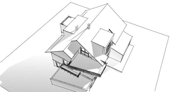 Abstrakte Zeichnungslinien Architektonischen Kunstkonzept Minimale Geometrische Formen — Stockfoto