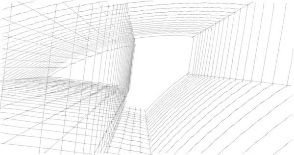 Abstrakte Zeichnungslinien Architektonischen Kunstkonzept Minimale Geometrische Formen — Stockfoto