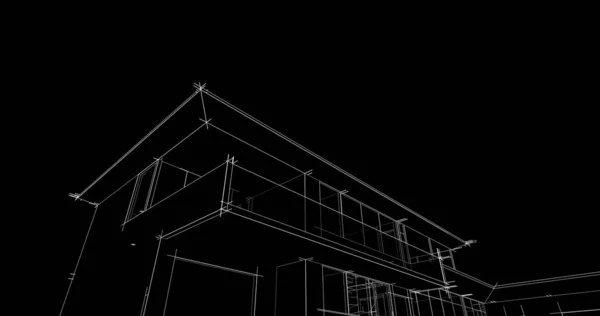 Mimari Sanat Konseptinde Soyut Çizgiler Minimum Geometrik Şekiller — Stok fotoğraf