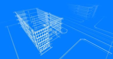 soyut mimari duvar kağıdı tasarımı, dijital konsept arkaplan