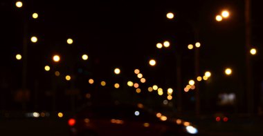 Bulanık soyut ışıklar gece şehrin arka planı