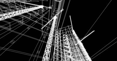 soyut mimari duvar kağıdı tasarımı, dijital konsept arkaplan