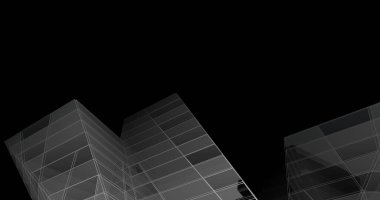 Mimari sanat konseptinde soyut çizgiler, minimum geometrik şekiller. 