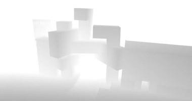 Arkaplanda mimari bina 3d illüstrasyon