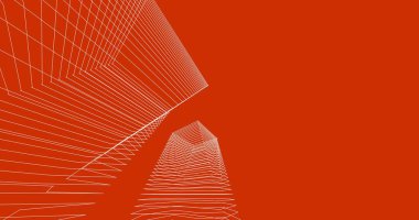 Mimari sanat konseptinde soyut çizgiler, minimum geometrik şekiller. 