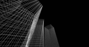 soyut mimari duvar kağıdı tasarımı, dijital konsept arkaplan