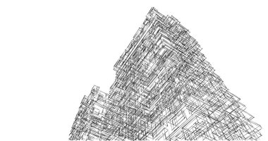 soyut mimari duvar kağıdı tasarımı, dijital konsept arkaplan