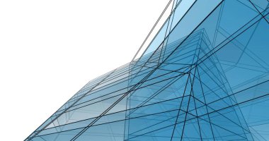 Mimari sanat konseptinde soyut çizgiler, minimum geometrik şekiller. 