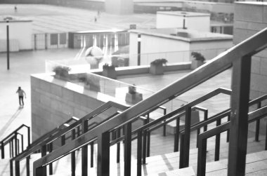 Mimari sanat konseptinde soyut çizgiler, minimum geometrik şekiller. 