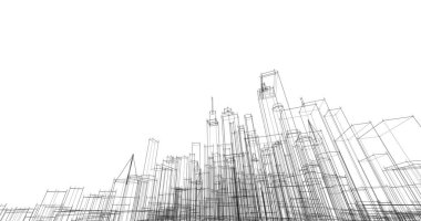 soyut mimari duvar kağıdı tasarımı, dijital konsept arkaplan