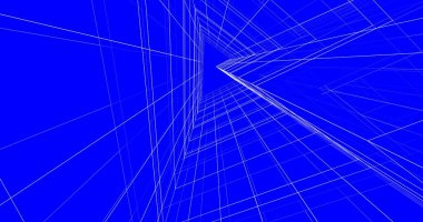 Mimari sanat konseptinde soyut çizgiler, minimum geometrik şekiller. 