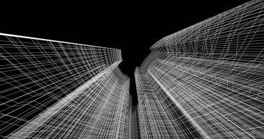 soyut mimari duvar kağıdı tasarımı, dijital konsept arkaplan